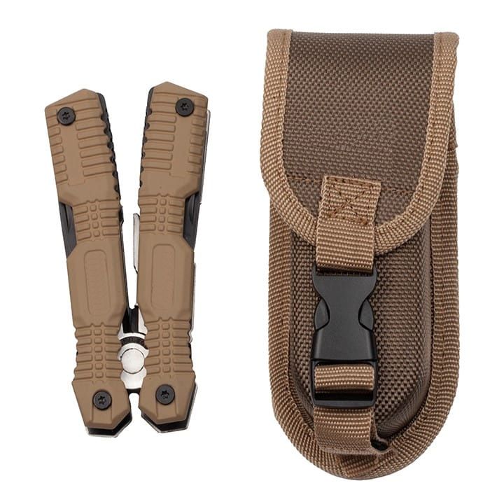 Cleste multifunctional Survival Gear, otel, 16 functii, 24 cm, bej