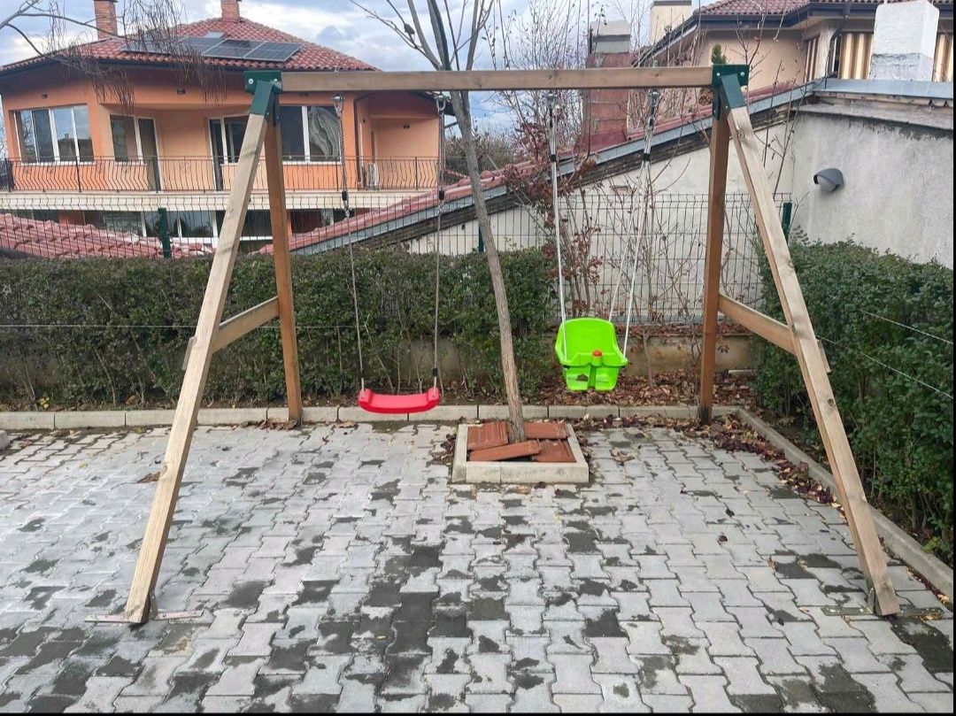 Двойна детска дървена люлка Fungoo FLY+