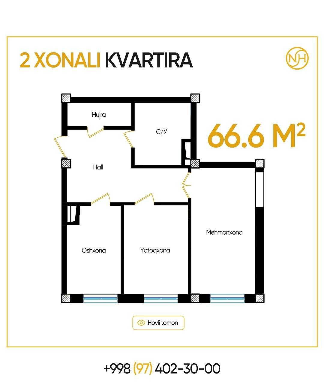 Ж/К Авлиё-ота.2-3х комнатная.рассрочка 8 месяц.