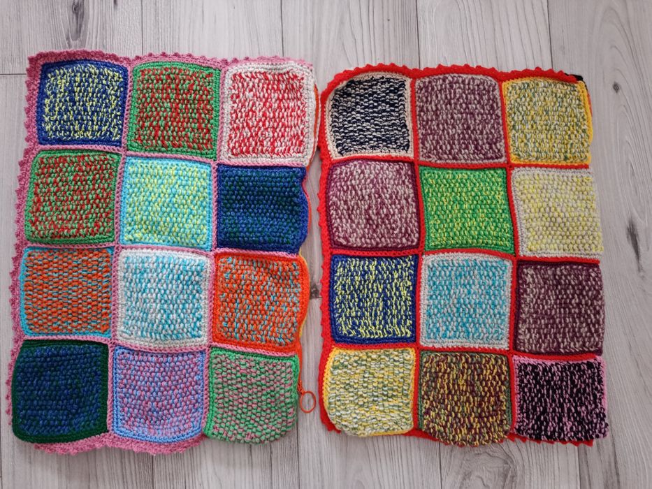 Set 2 fete de perna handmade împletite multicolore hippie