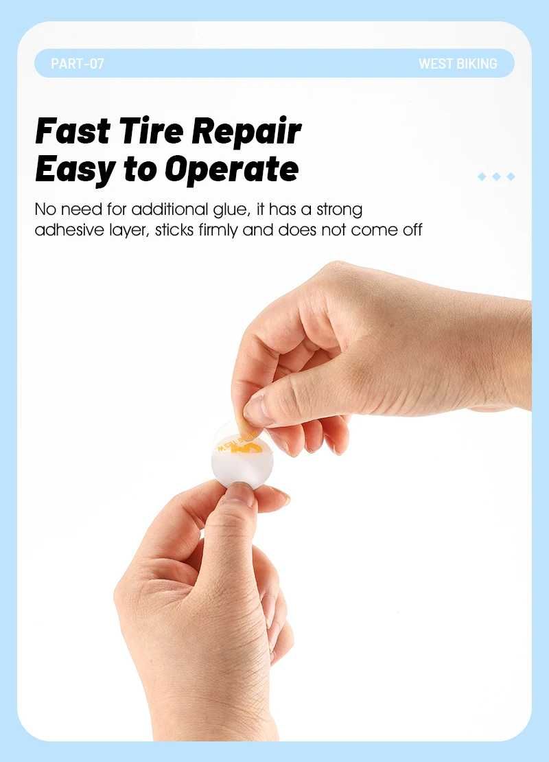 WEST BIKING kit reparatie pana plasturi anvelope bicicleta