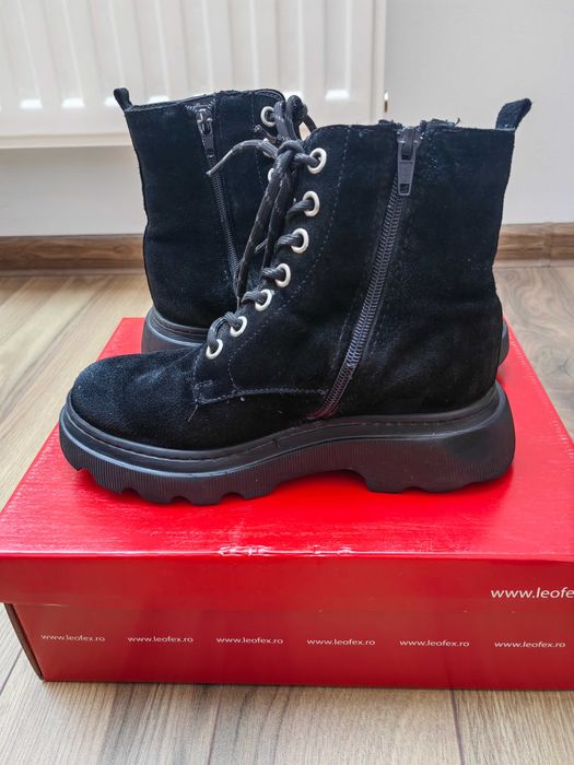 Ghete piele intoarsa negre femei