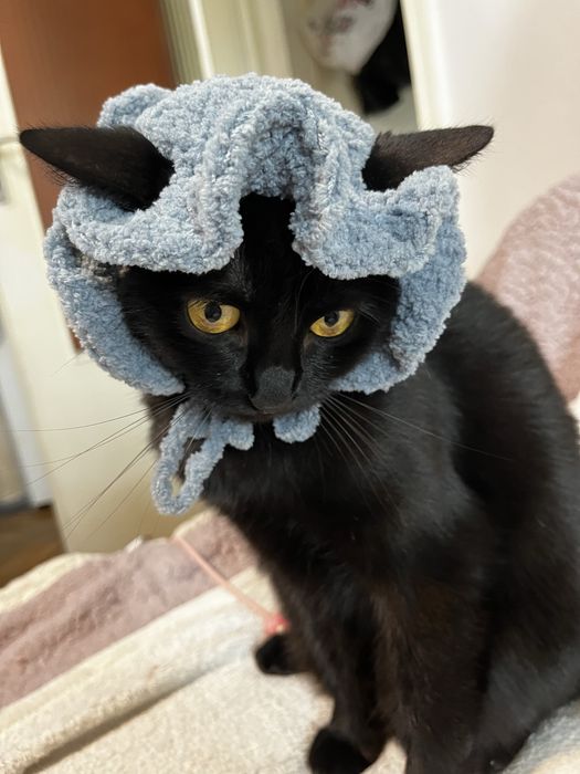 Pălărie handmade croșetată gri pentru animale de companie