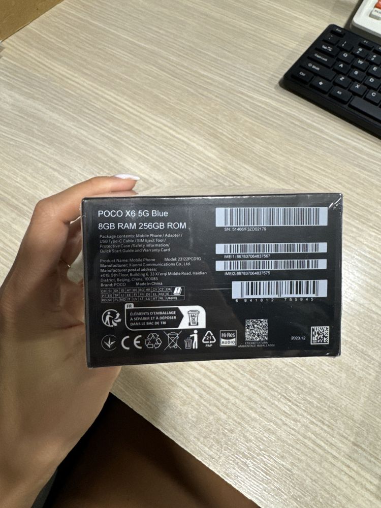 Poco X6, 256GB, 8GB RAM, 5G, Blue, NOU/Sigilat!!!