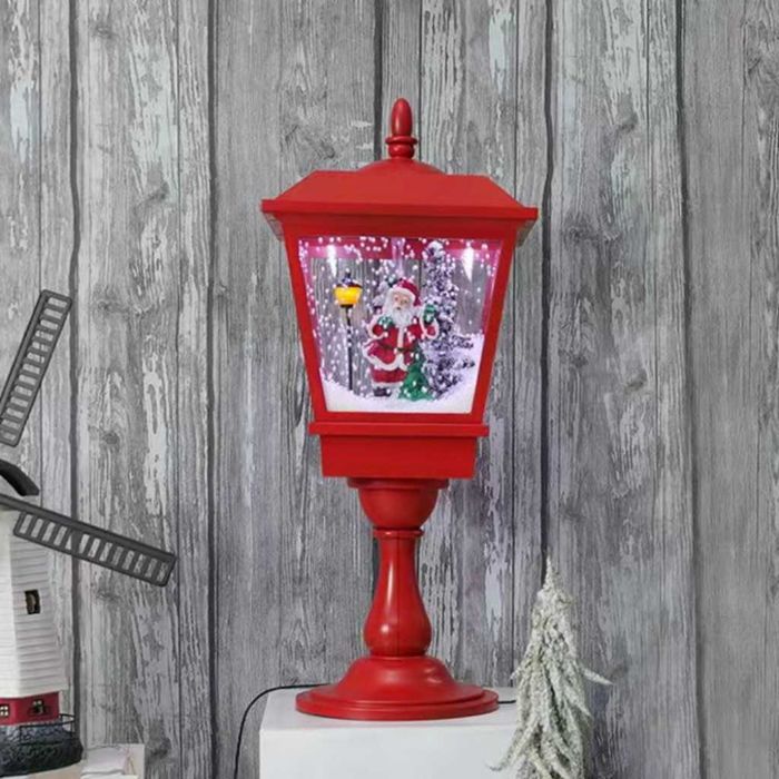 Декоративна коледна лампа с Дядо Коледа, падащ сняг и мелодии