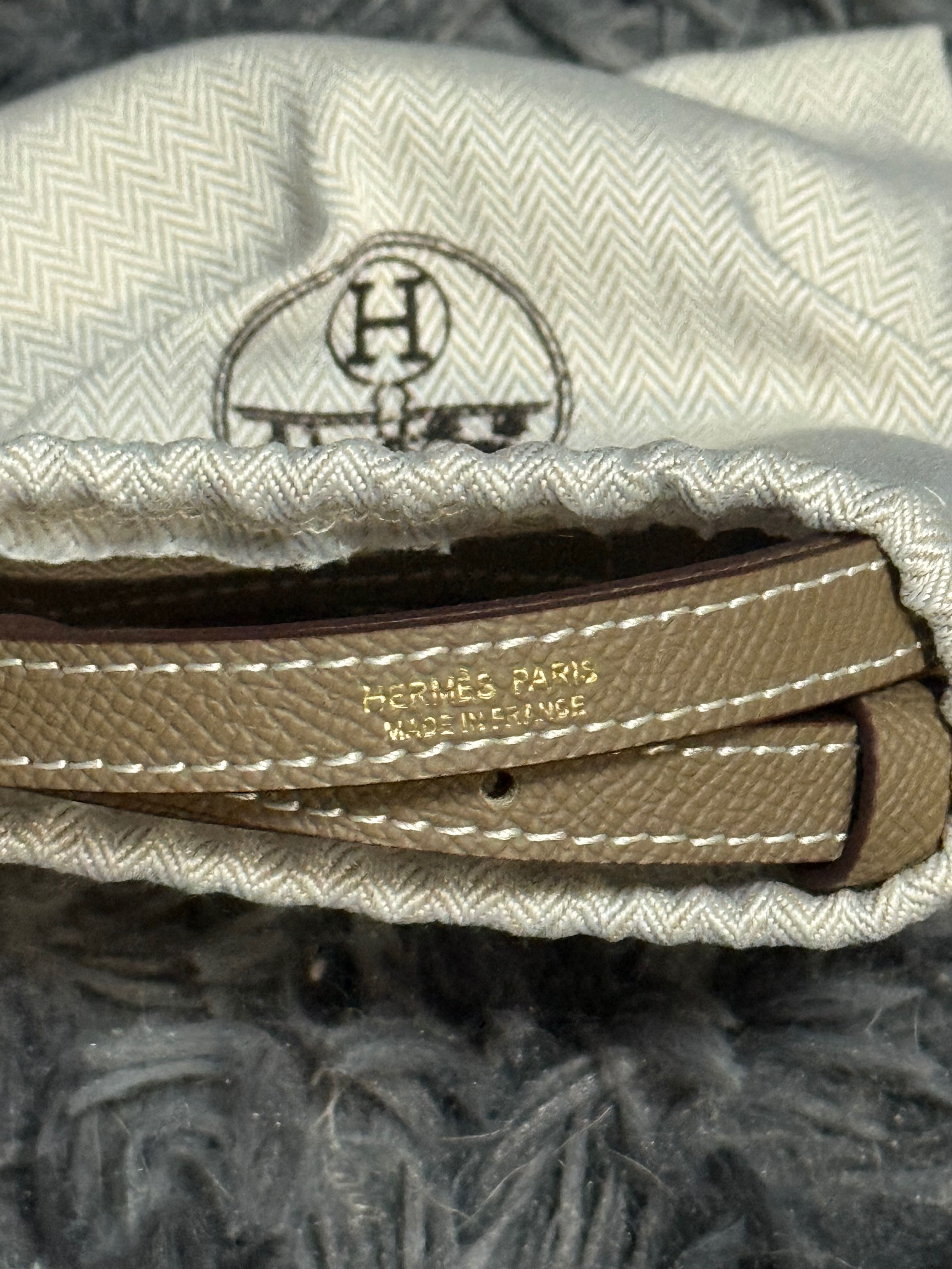 Hermes Kelly 25 Etoupe Epsom Sellier style gold hardware