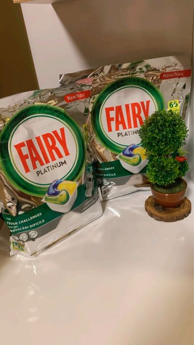 6 пакета таблетки за съдомиялна Fairy Platinum 66 бр