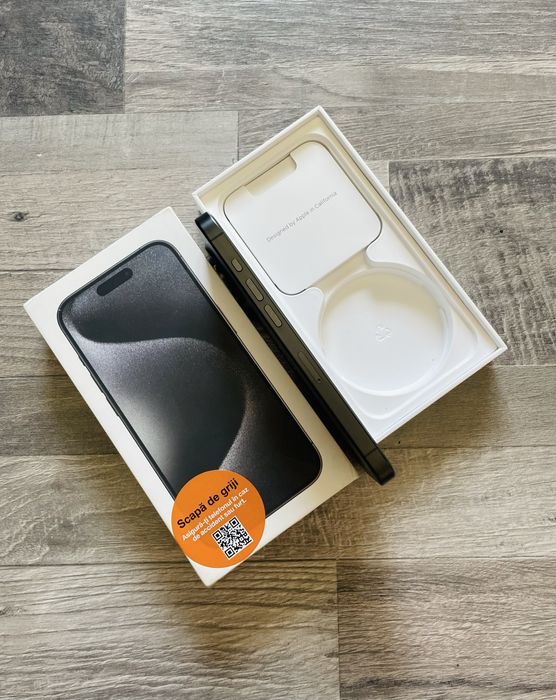 iPhone 15 Pro/Black Titanium/128GB/Neverlocked/Garantie Orange 02.2026