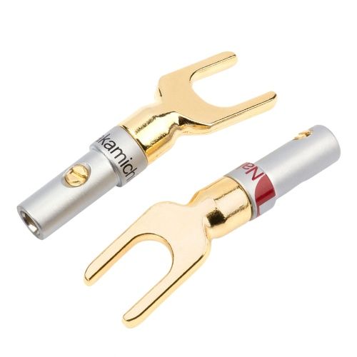 Conectori mufe Nakamichi audio cablu boxe Y furca spade conector mufa