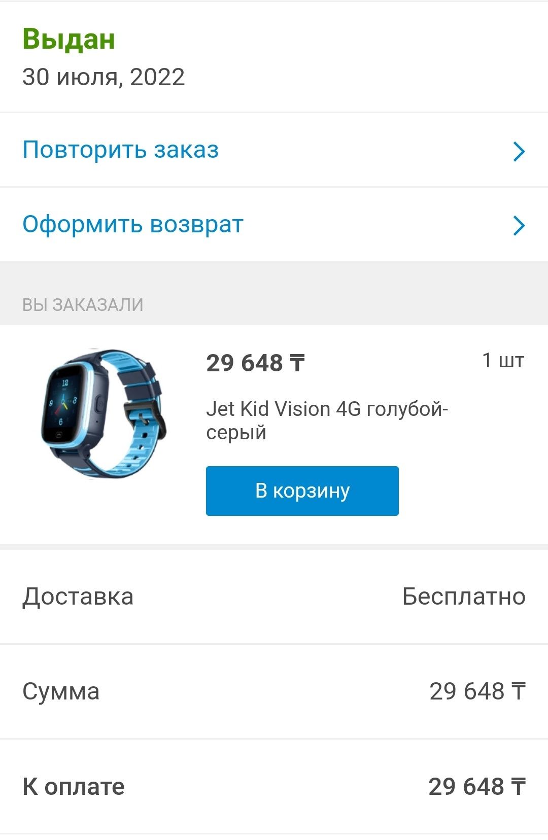 Смарт-часы Jet Kid Vision 4G голубой-серый