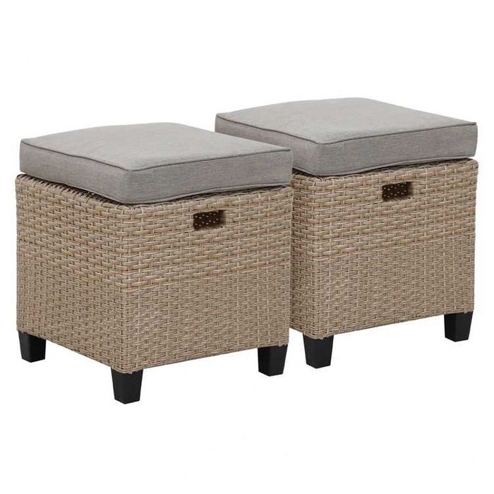 Set mobilier gradina/terasa canapea/coltar 2 taburete si masa Natur