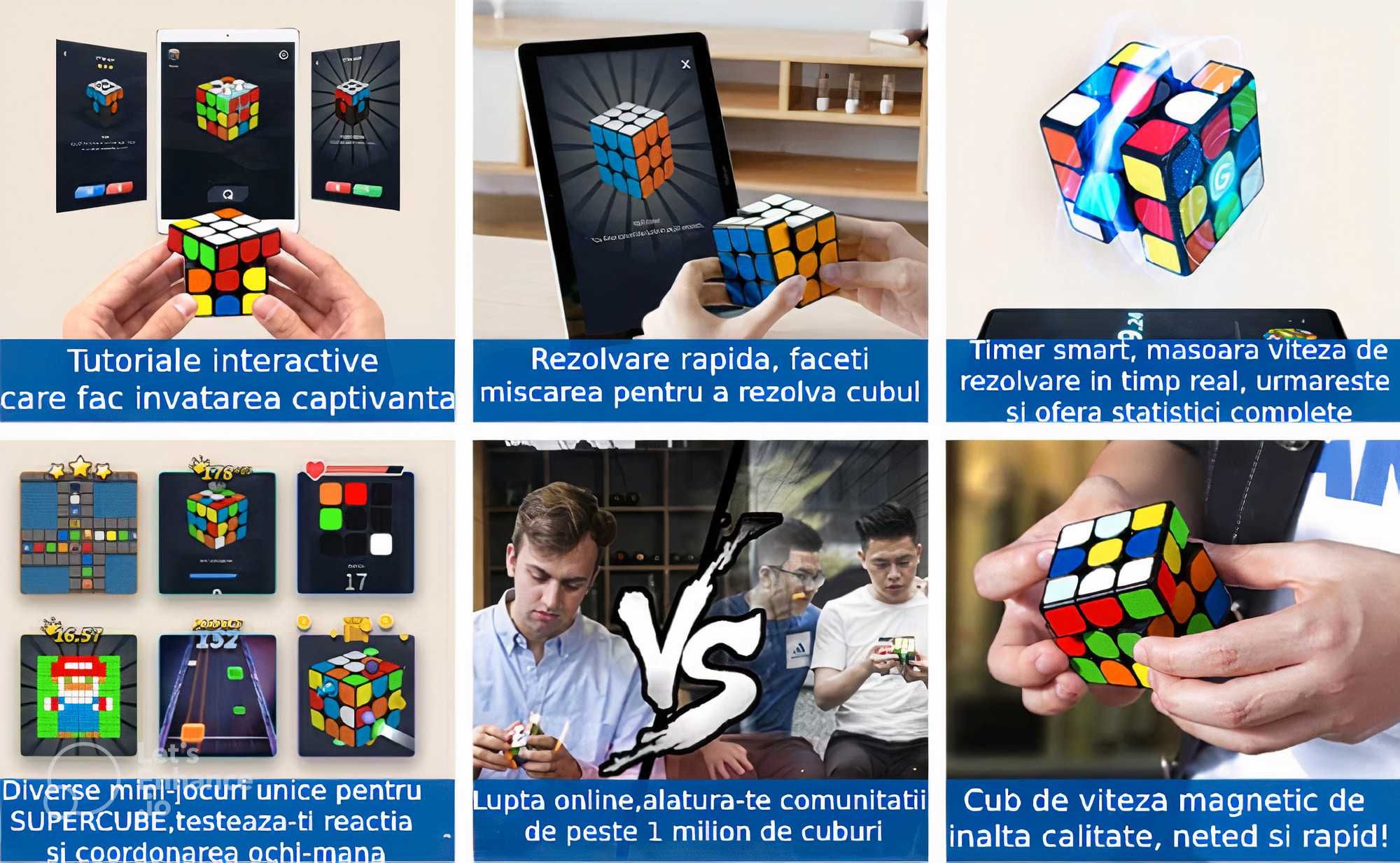 Cub Rubik inteligent cu bluetooth conectat in timp real la aplicatie