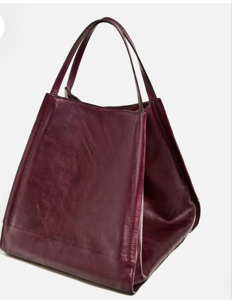 Zara голяма чанта естествена кожа