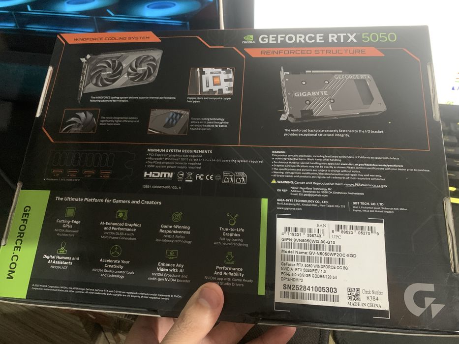 Gigabyte rtx5050 8gb