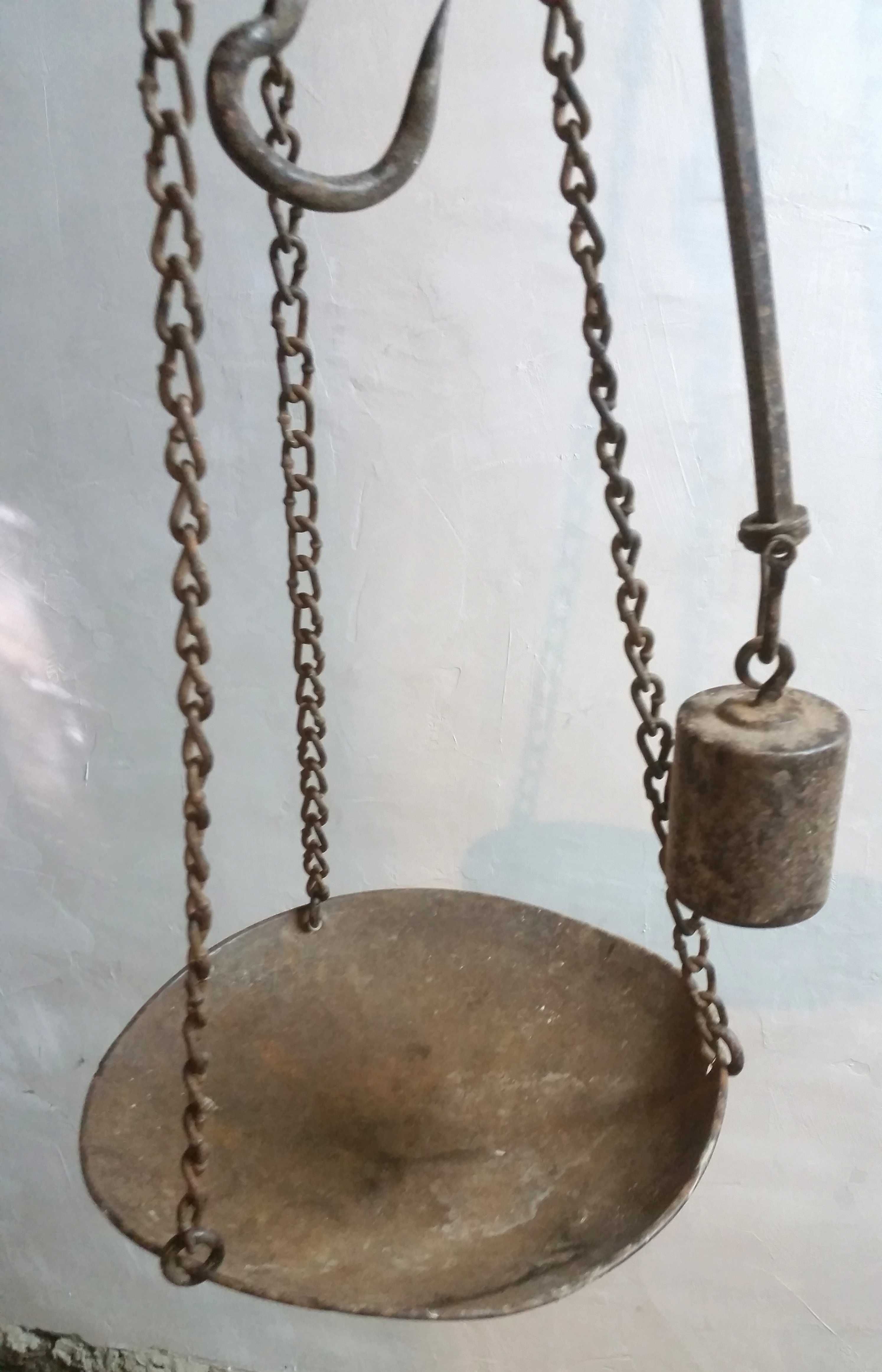 Османски кантар с топуз и паланза - разграфен до 75 кг.