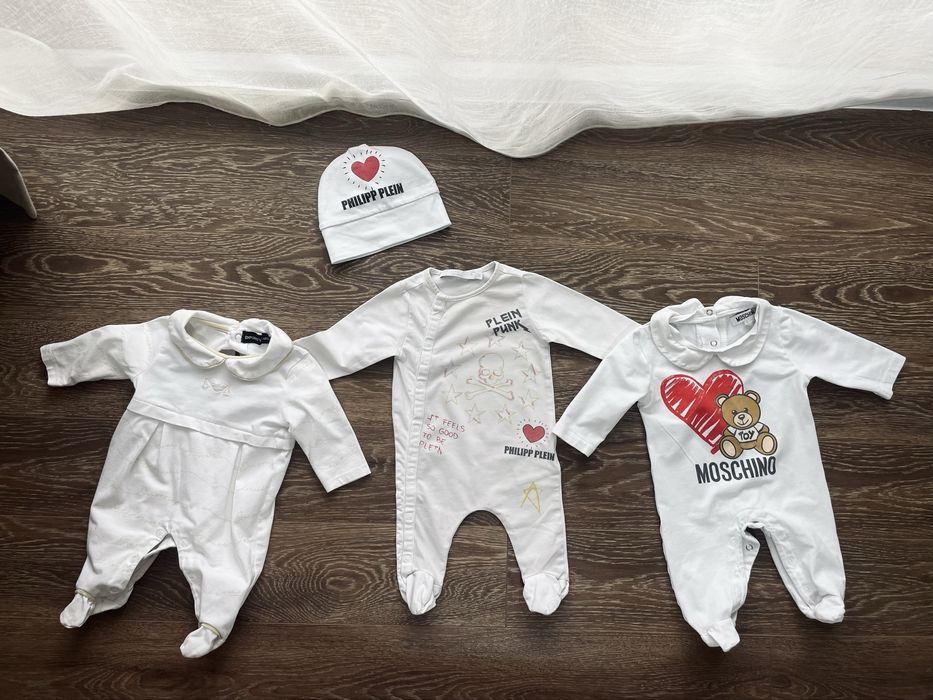 Сет Оригинални бебешки бодита на Armani, Moschino и Philip Plein