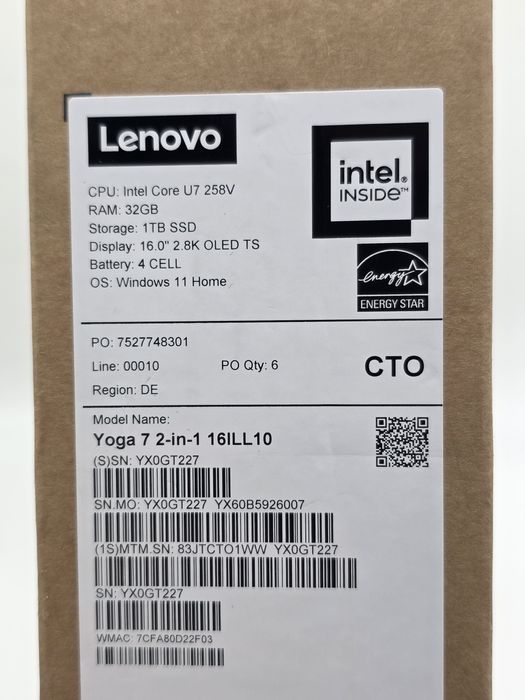 Laptop 2 în 1 Lenovo Yoga 7i | PC Copilot | Ecran OLED WUXGA de 16" 2.