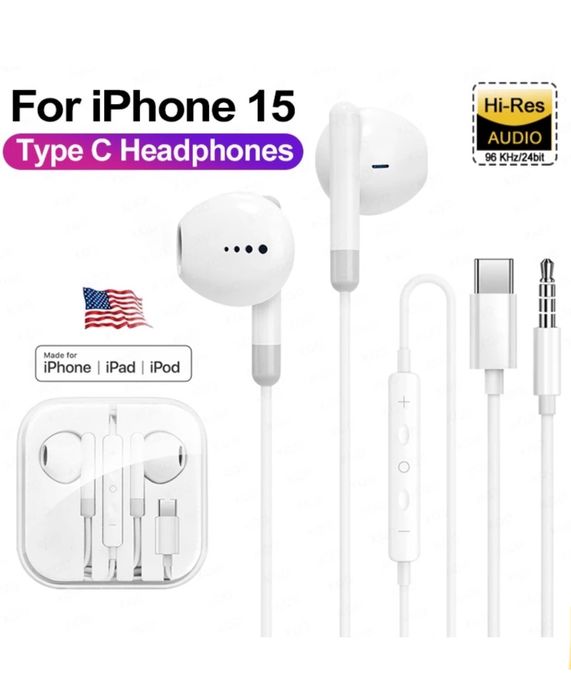 Incarcator 1A / 18W + Cablu Usb + Casti Compatibile Iphone