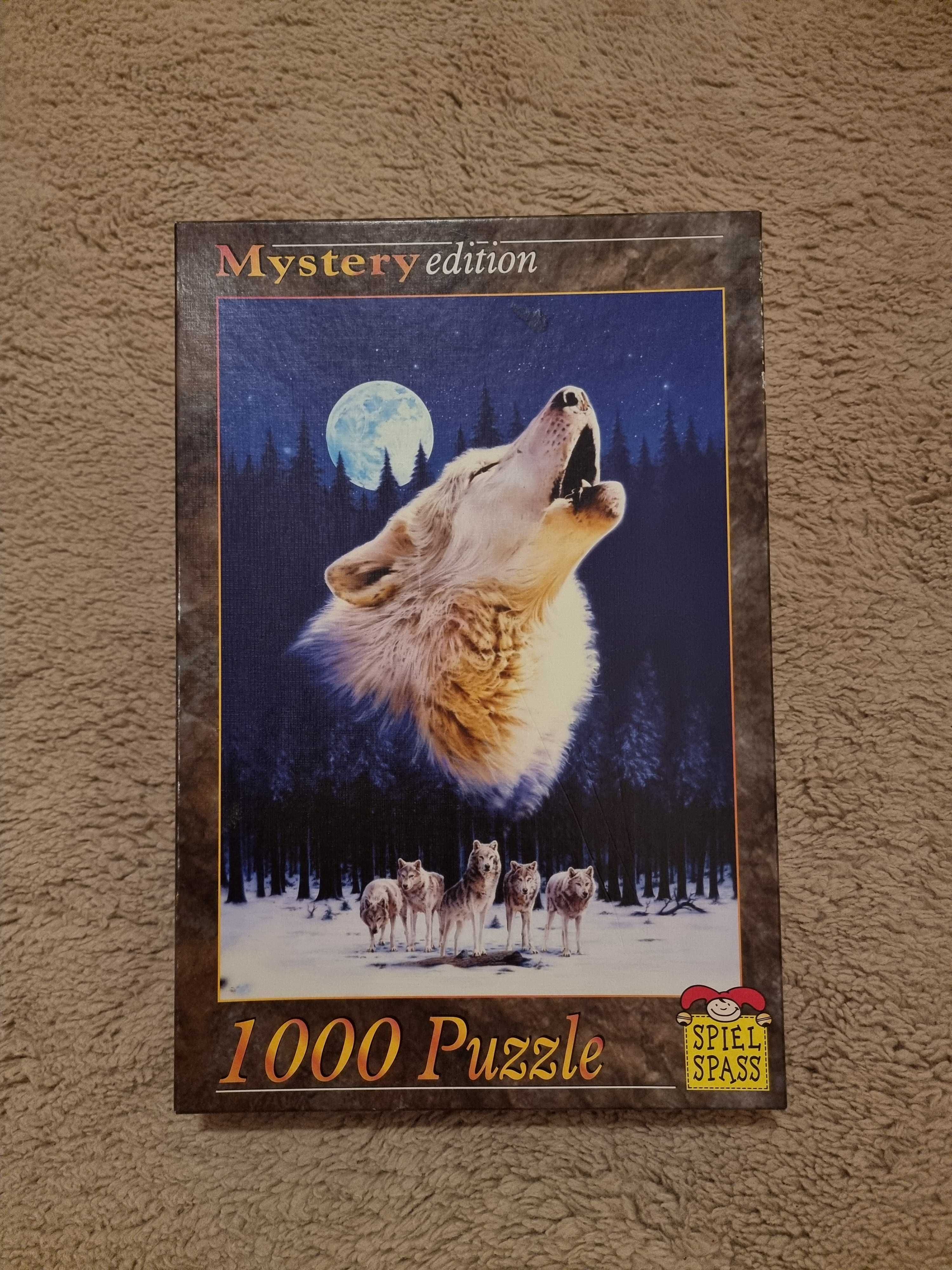 Puzzle 1000 piese, Padurea cu lupi noaptea 65x47.5cm