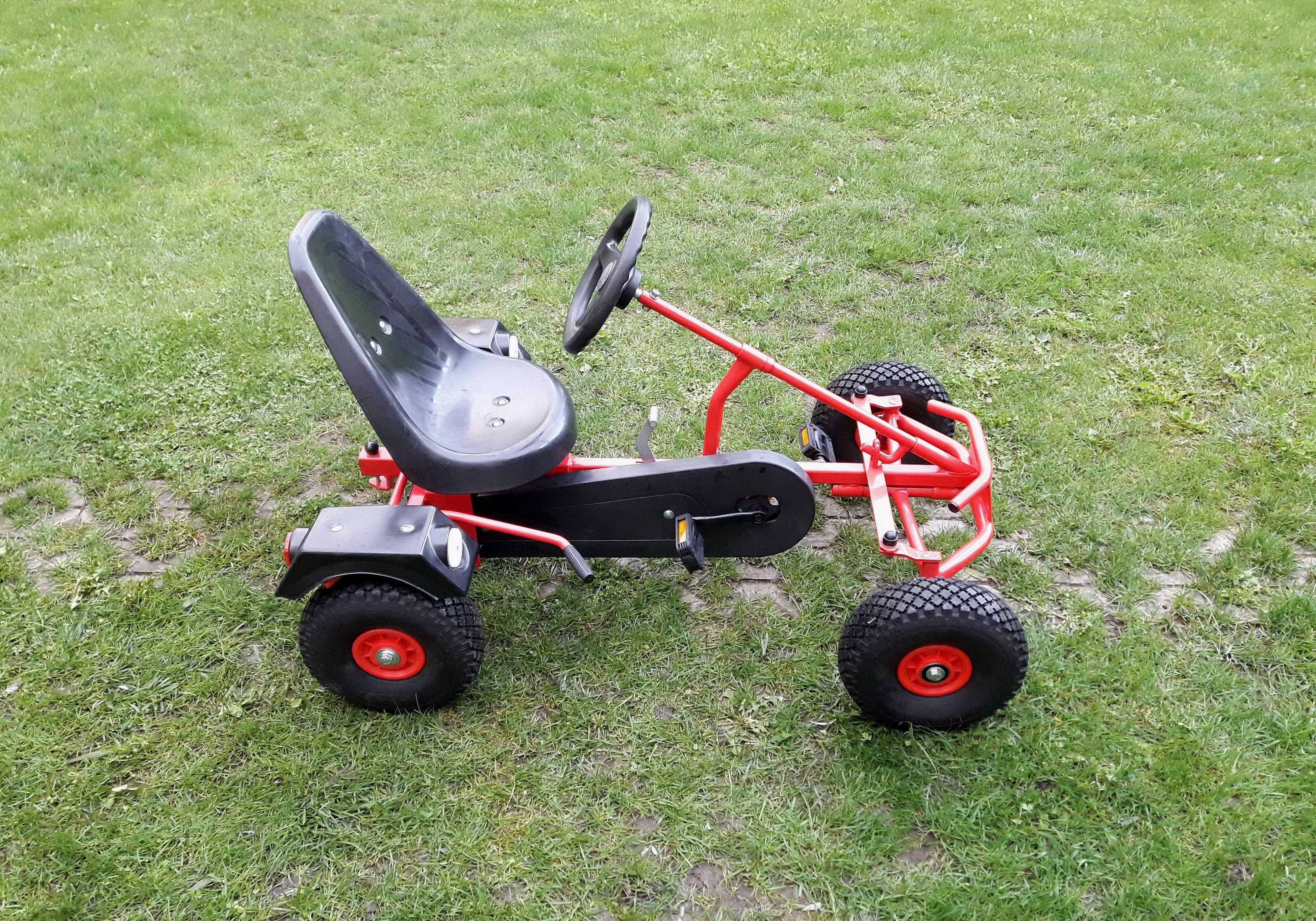 Cart (Kart) cu pedale pentru copii/adulți Dino Cars – negru/roșu