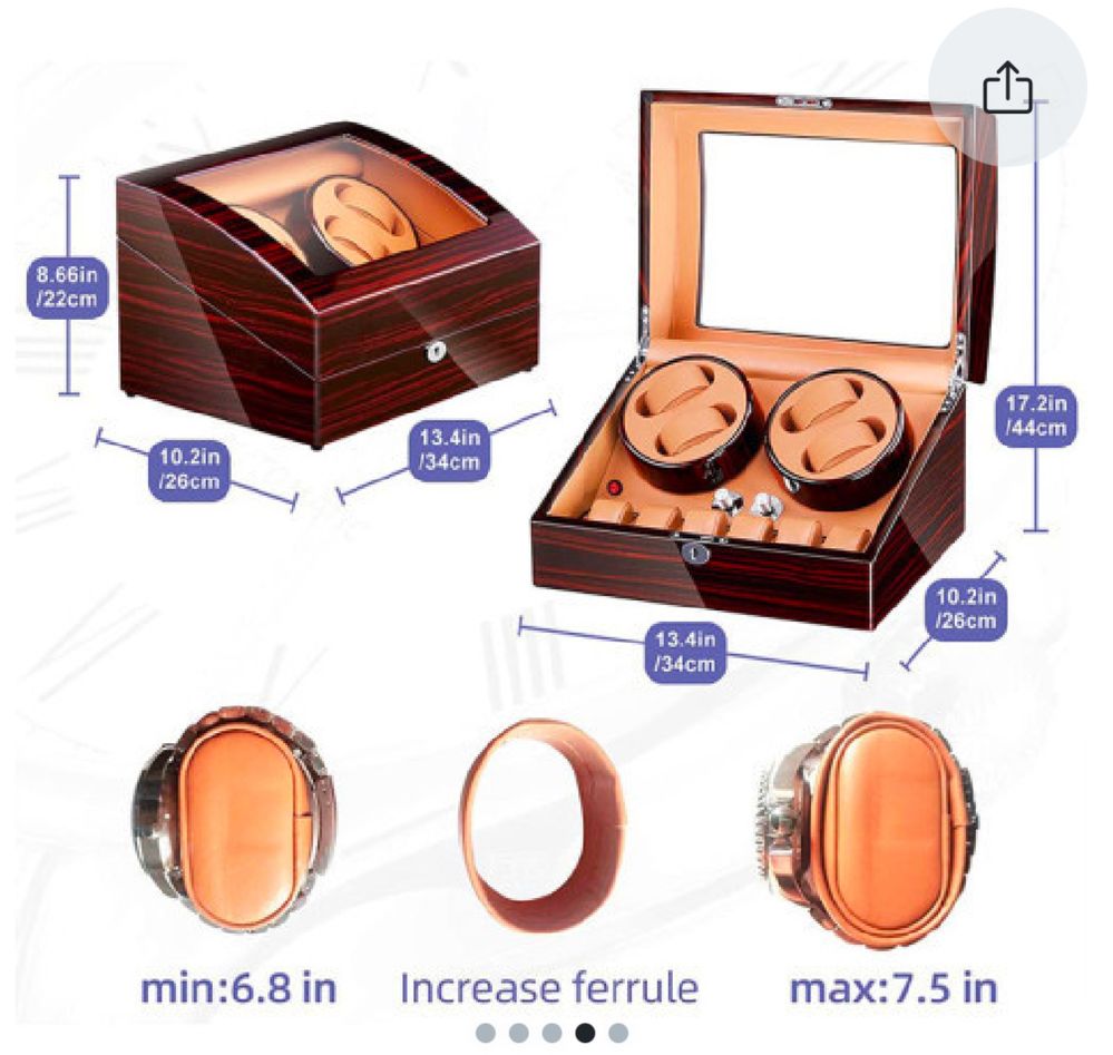 Cutie pentru intors ceasuri automatice + locuri de depozitare