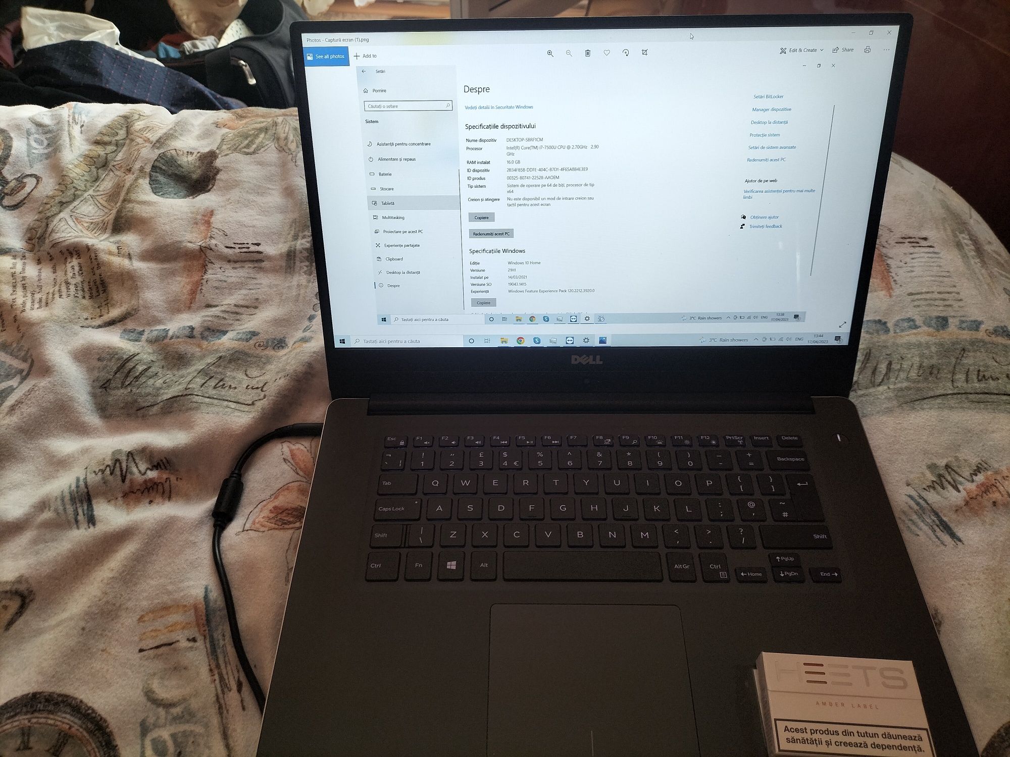 Vând Dell Inspiron 15 7560 I7(7500U) 16G RAM,SSD 256G