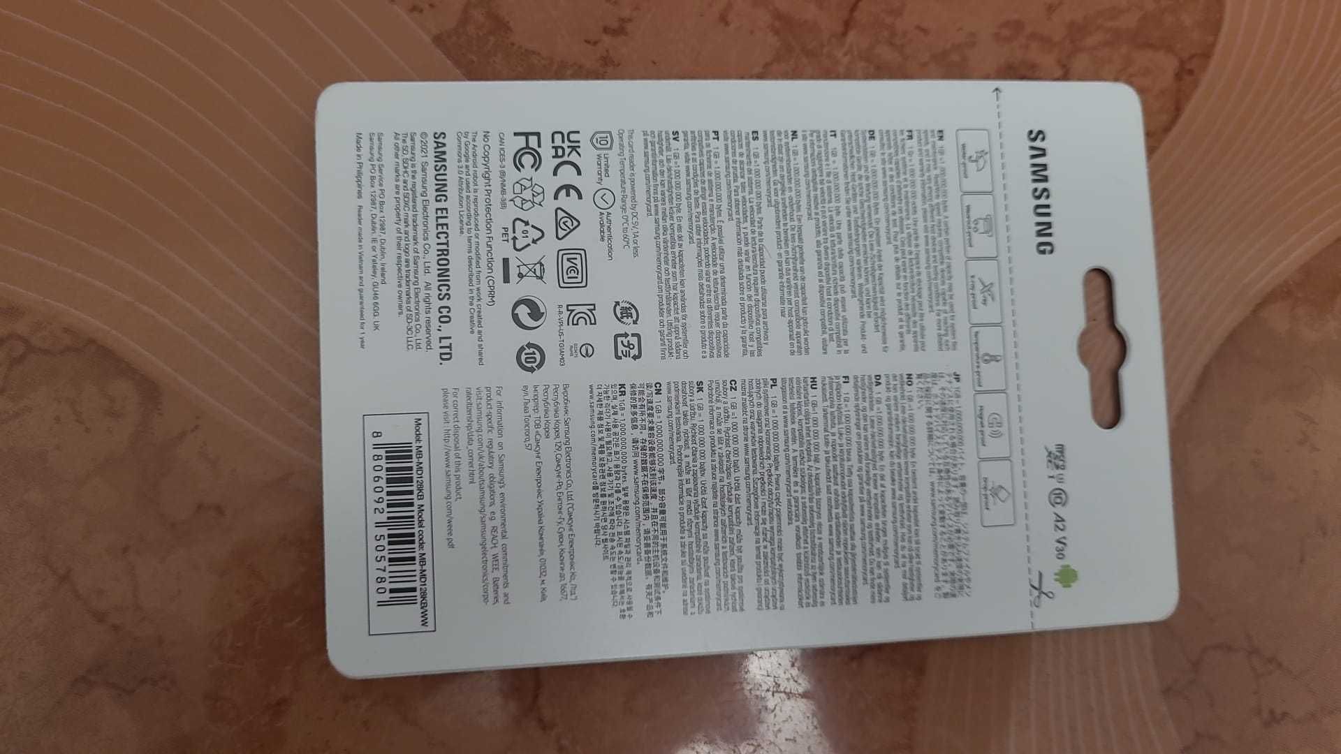 Card Samsung microSD, PRO Plus, 128GB , ideal drone , smartphone