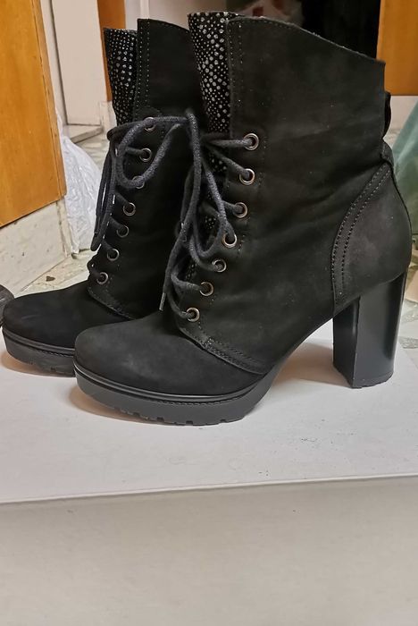 Дамски обувки от естествена кожа на ток, 37 номер