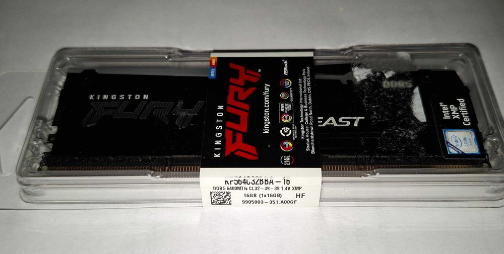 DDR5 16GB 6400 MHz 32-39-39 Kingston Fury KF564C32BBA-16