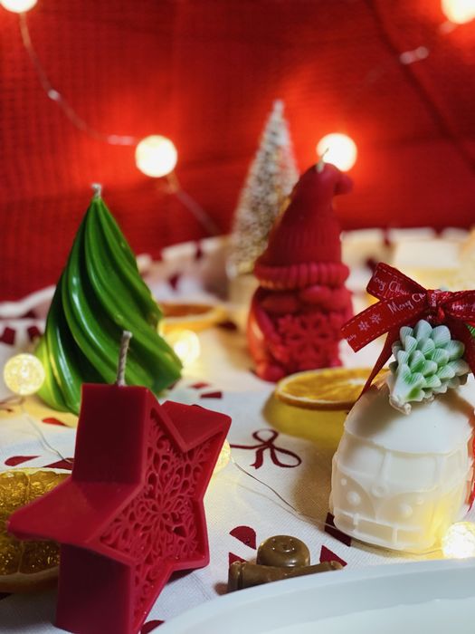 Коледни свещи от соев восък