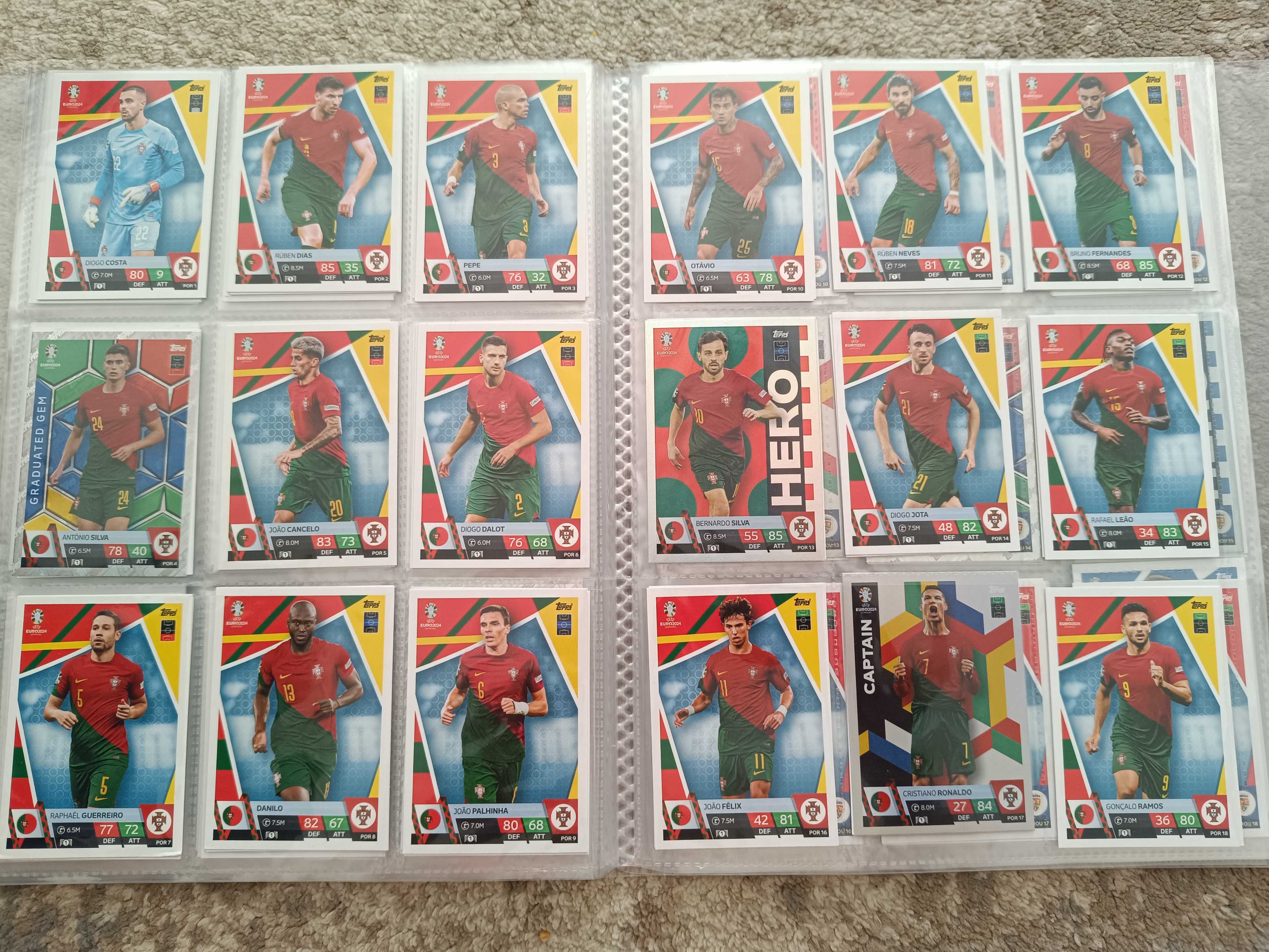 Vand album cu colectia de carduri de baza completa Topps Euro 2024
