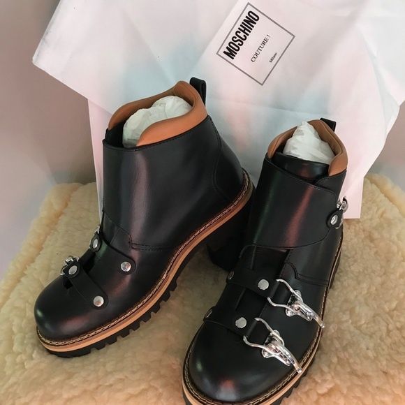Нови MOSCHINO мъжки кожени обувки