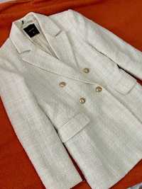 Твидовый белый пиджак с waikiki