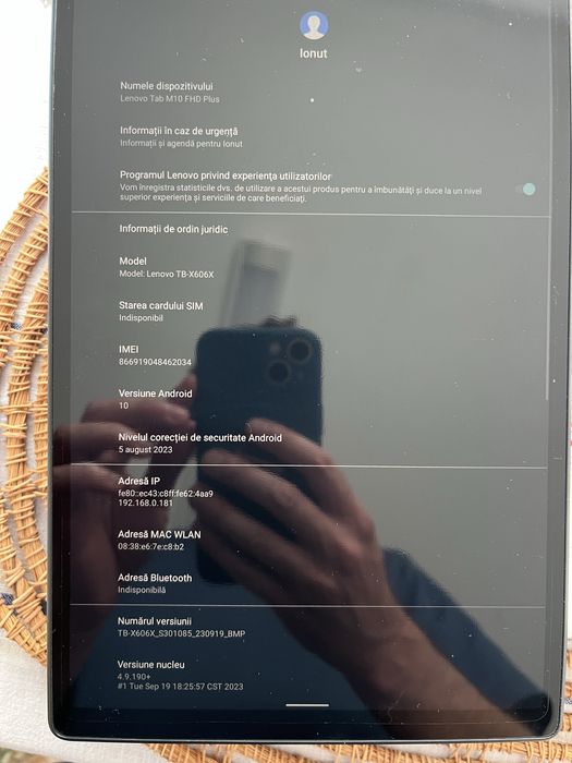 Tableta Lenovo Tab M10 Plus x606x FHD