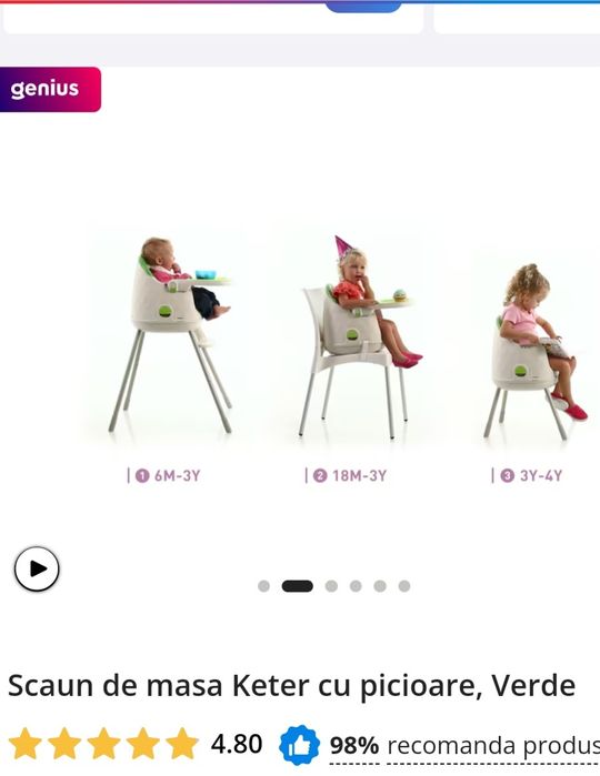Scaun bebe masă Ketter