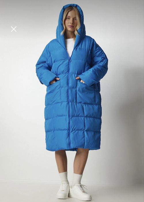 Синьо оувърсайз дебело яке/палто