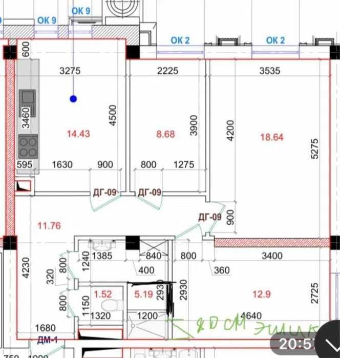шайхантахур по супер цене 3х ком коробка с кадстром Oqsuv72м2; Успейте