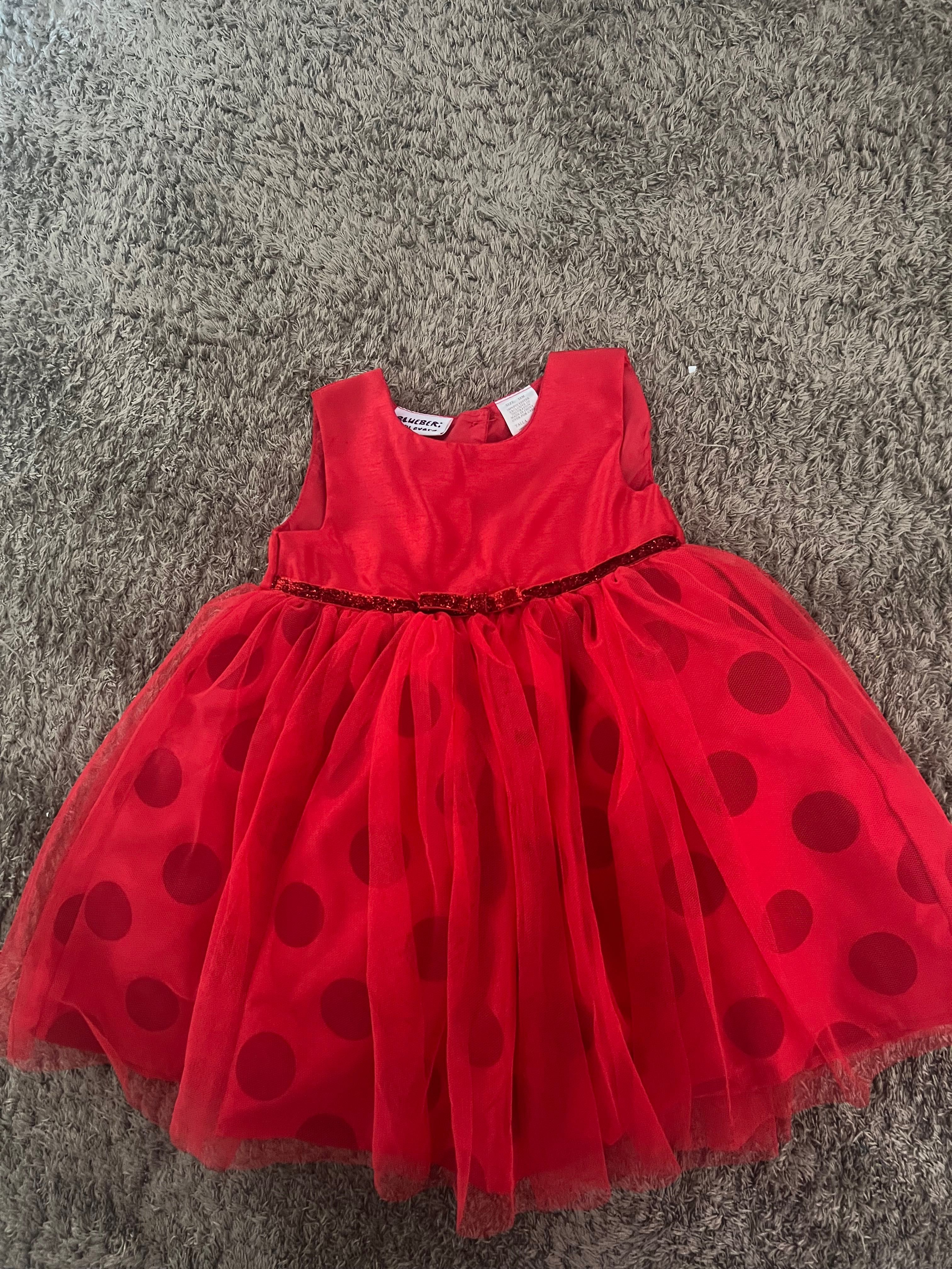 Официална детска червена рокля 18 месеца