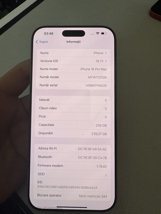 iPhone 16 Pro Max Natural Titanium 256GB impecabil  accept buyback