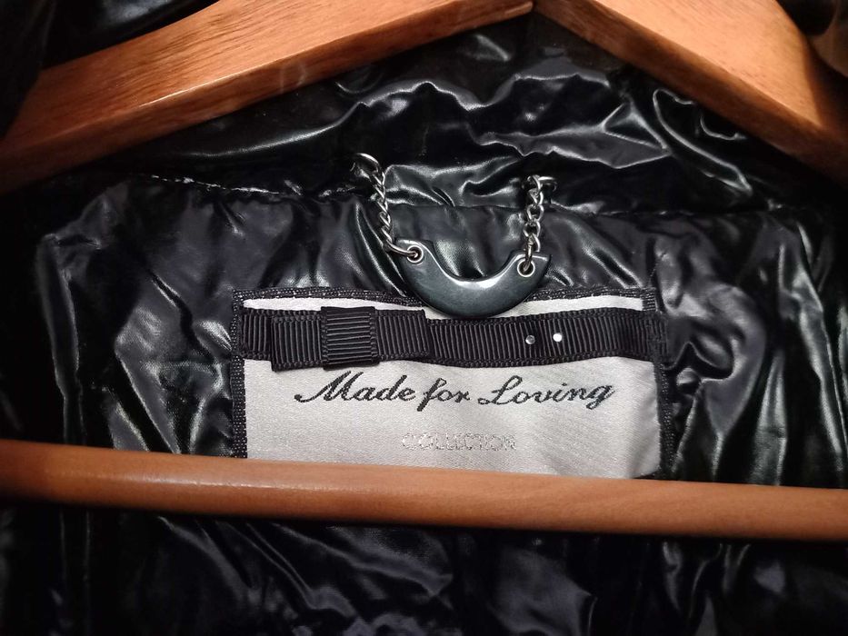 Дълго зимно пухено яке Made for Loving, черно, L/XL (ново, без етикет)