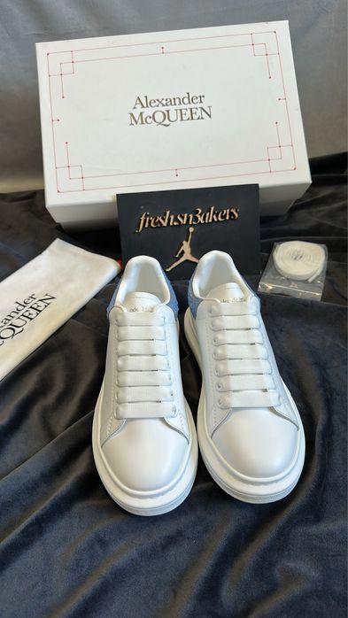 Alexander Mcqueen White and Blue Crystal/Diamonds (size 37)