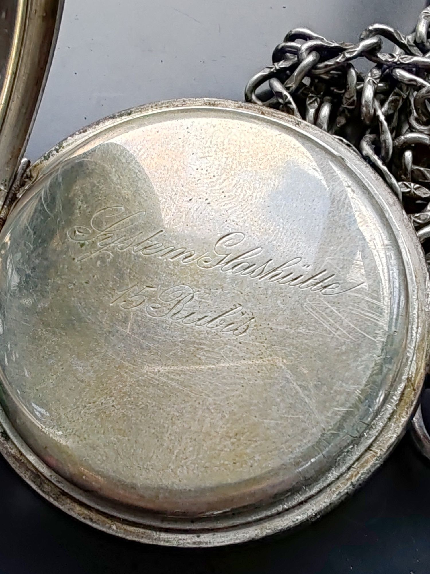 Ceas de buzunar Glashutte - Argint - 51 mm