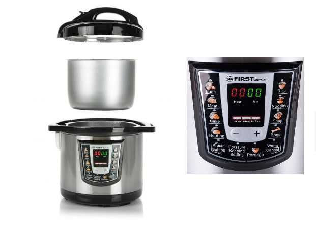 ПРОМО! 6 литра Мултикукър под налягане First Austria 1000W 12 програми