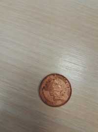 Монета one penny Елизабет 1997