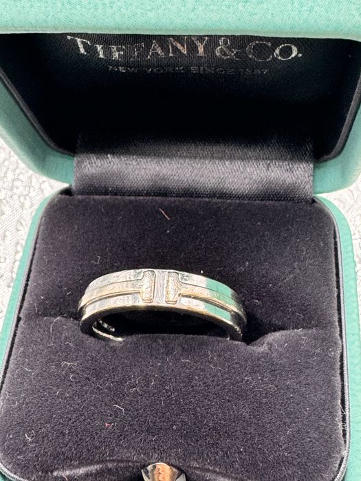 Inel Tiffany & Co aur alb cu rose
