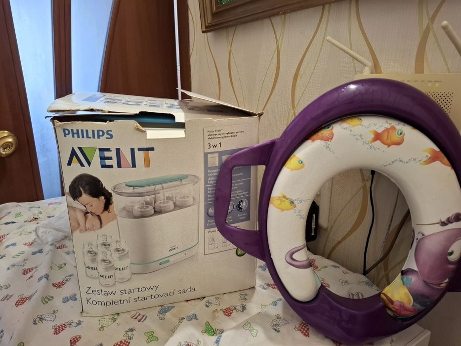 стерилизатор для бутылочек и детский абадок на туалет