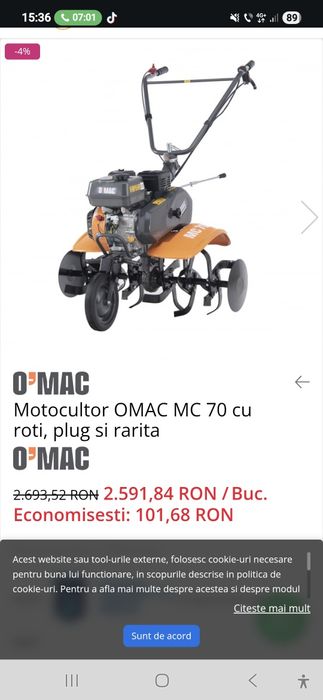 Motocultor Folosit o singura data