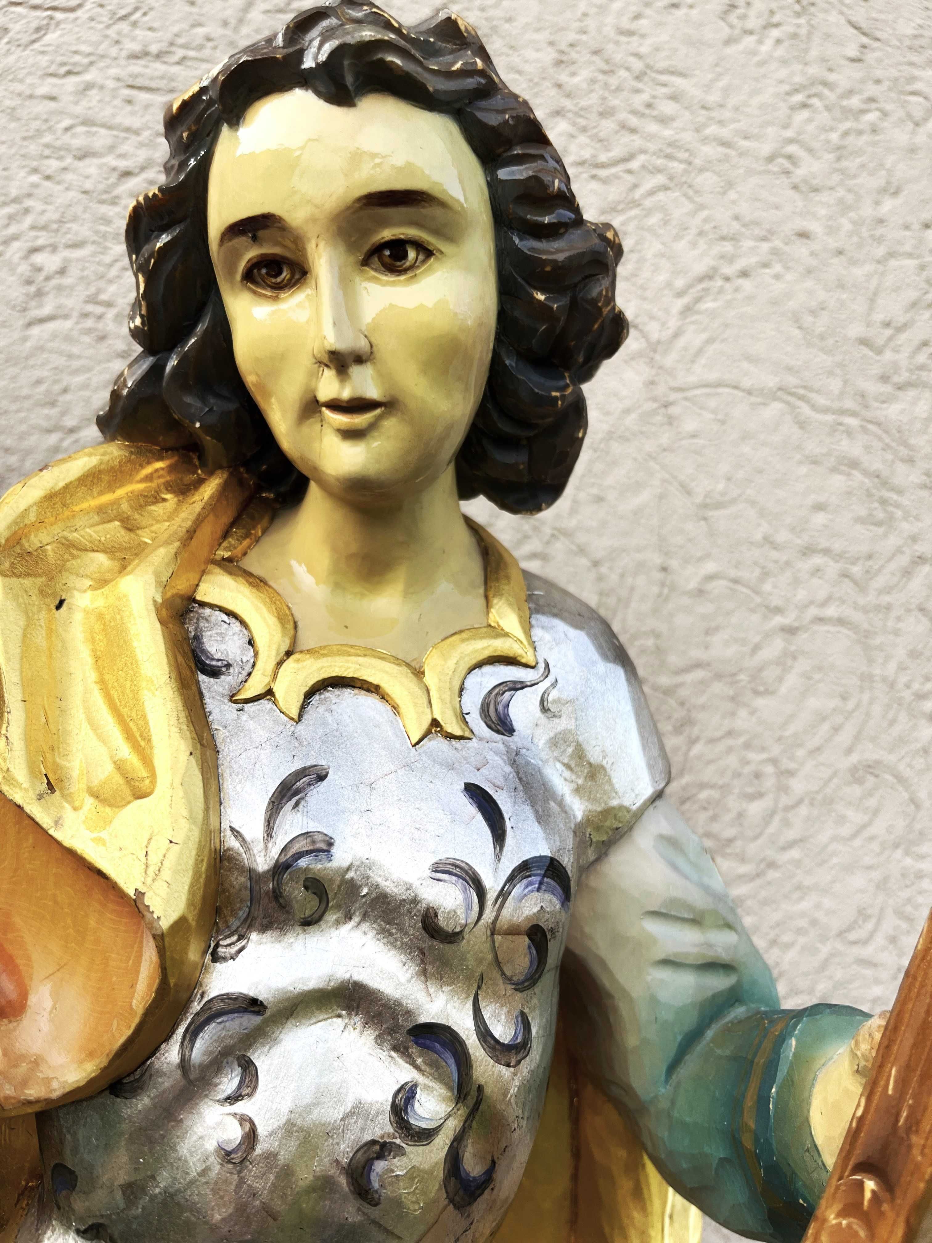 Superba statuie din lemn-foita aur-Sfantul Hubertus-Franta
