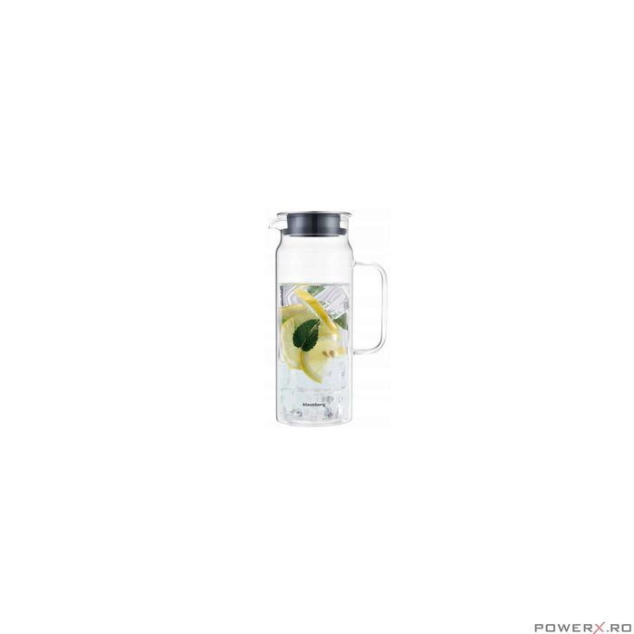 Carafa din sticla, cu capac, pentru bauturi, capacitate 1,5L,