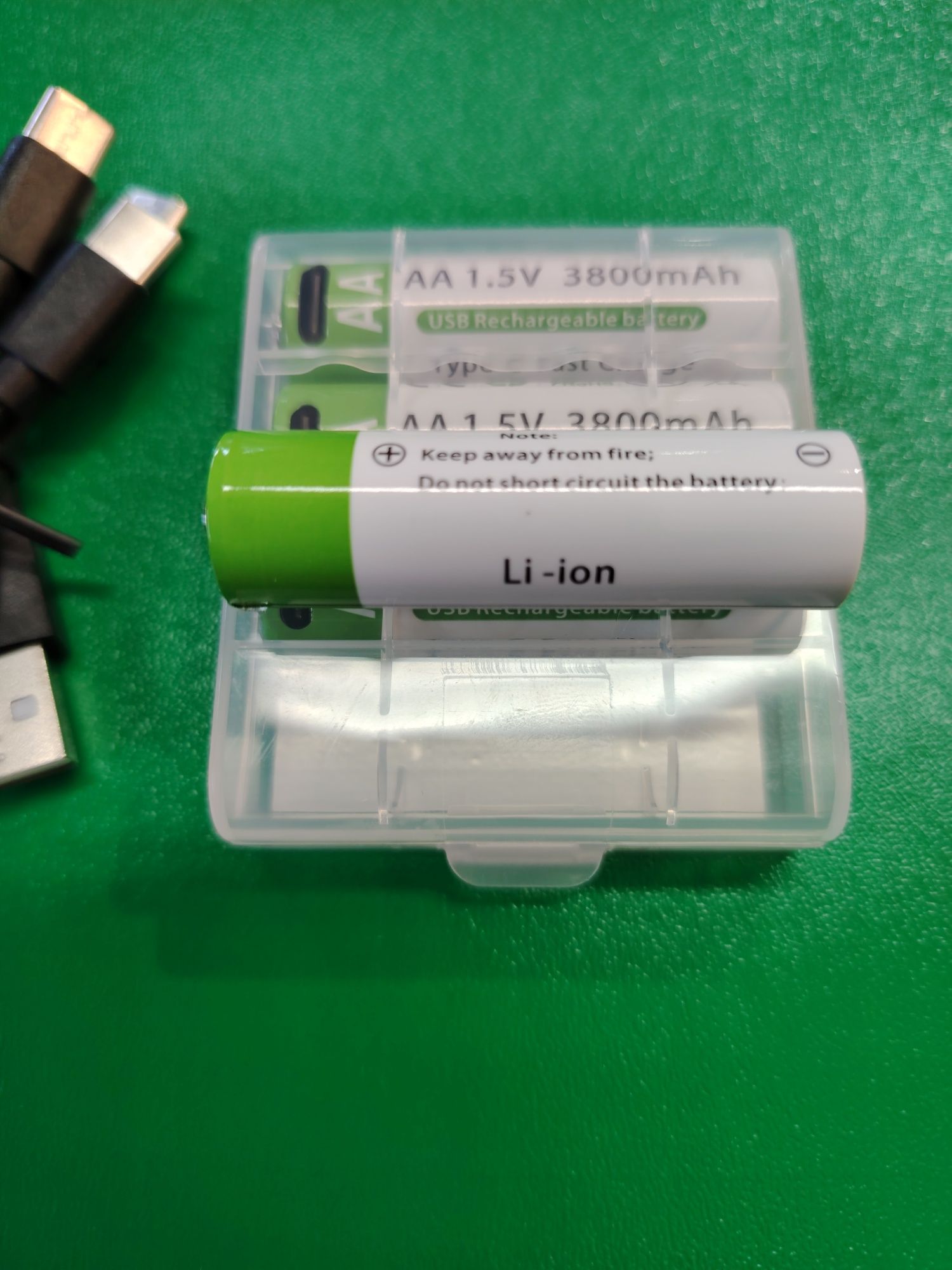 Li-ion батерия акумулаторна презареждащаАА-USB 3800mAh